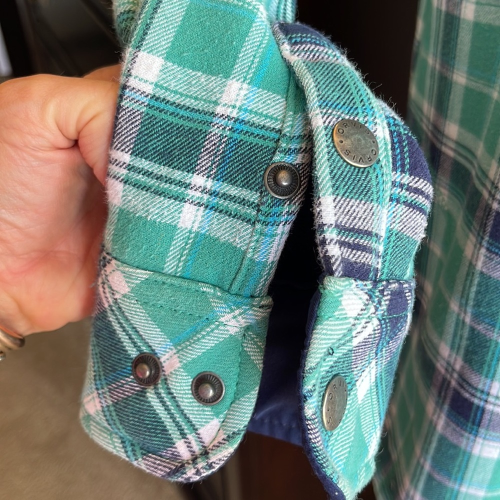 Orvis fleece lined button up pocketed flannel – women’s large - Picture 3 of 10